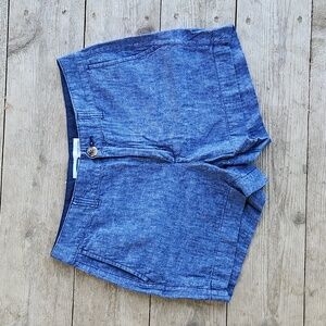 Denim Linen Blend High Rise Old Navy Everday Short Size 4 Chambray Blue